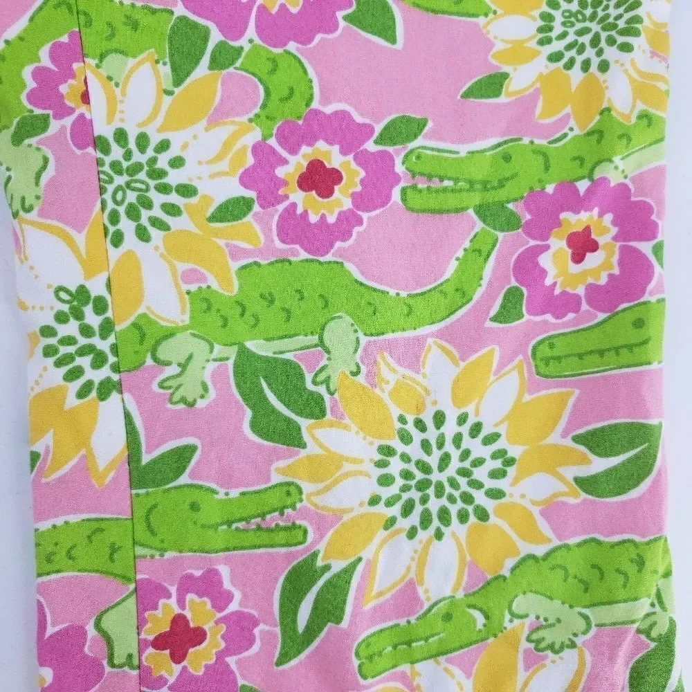 Lilly Pulitzer Capris‎ Pants Croc Monsieur Pink Green Alligators